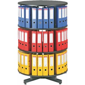 KVPR Archivační otočná skříň třípatrová, karusel, barva černá