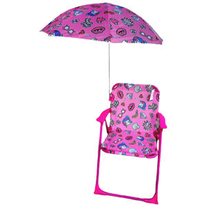 BHome Dětská campingová židlička Jednorožec růžový