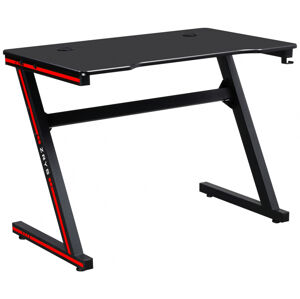 TEMPO KONDELA Herní stůl / počítačový stůl, černá/ červená, MACKENZIE 100 cm