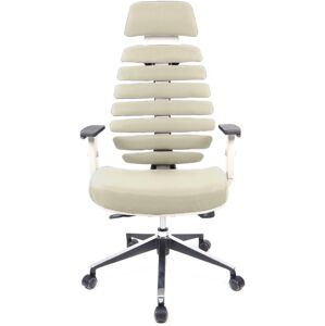 MERCURY kancelářská židle FISH BONES PDH, šedý plast,  smetanová 26-61, 3D područky