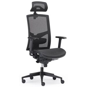 ALBA kancelářská židle GAME ŠÉF celosíťovaný s 3D podhlavníkem a područkami, BLACK 27