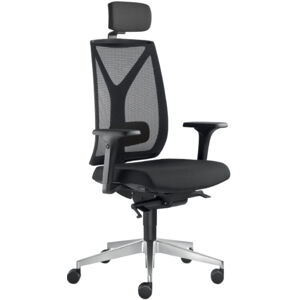 LD SEATING Kancelářská židle LEAF 503-SYS, s podhlavníkem, posuv sedáku, černá skladová