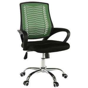 TEMPO KONDELA Kancelářská židle, zelená/černá/chrom, IMELA TYP 2