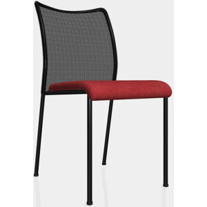 ALBA Konferenční židle TRINITY bez područek , černá kostra, sedák Suedine červená