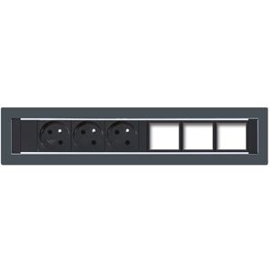 OFFICE PRO Konfigurovatelný pevný panel, 3x el. zásuvka, 3x volný slot pro 3 až 6 konektorů - KPP 6